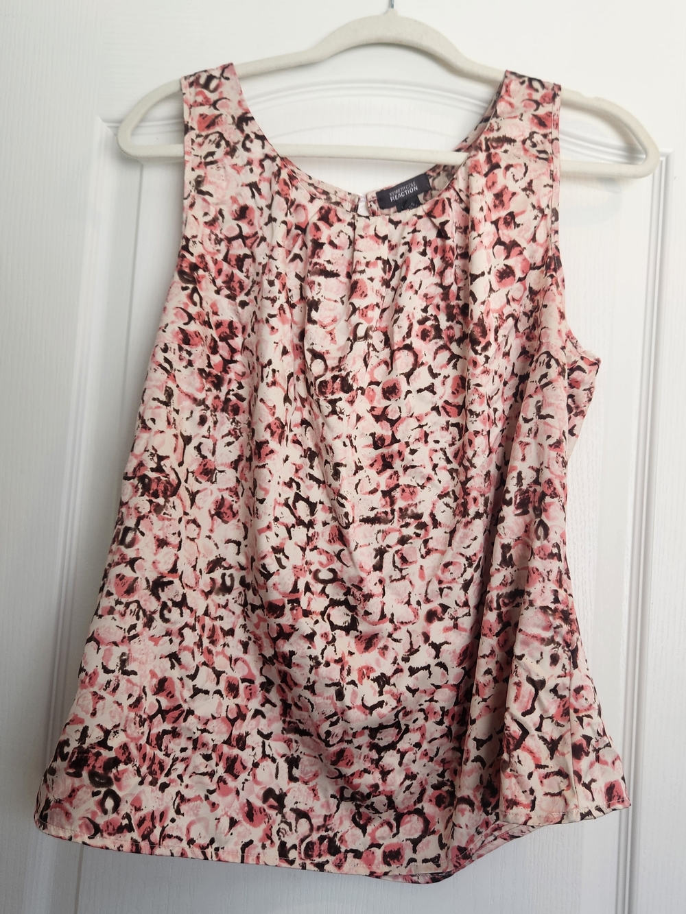 Kenneth Cole Reaction Pink Floral Print Sleeveless Blouse
